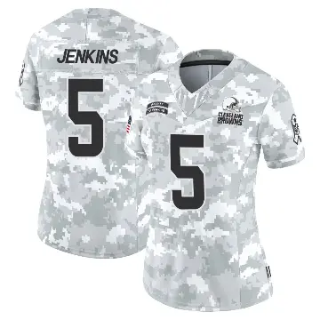 ＃5 Women's Rayshawn Jenkins Arctic Camo Limited Cleveland Browns 2024 Salute to Service Jersey