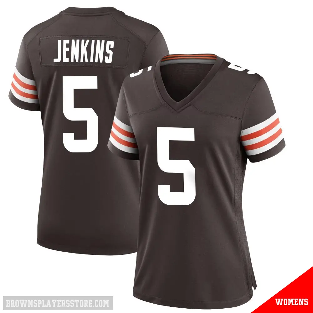 ＃5 Women's Rayshawn Jenkins Brown Game Cleveland Browns Team Color Jersey