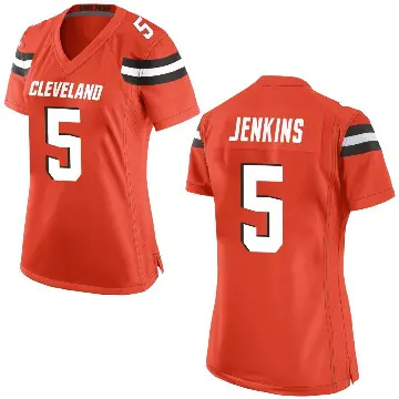 ＃5 Women's Rayshawn Jenkins Orange Game Cleveland Browns Alternate Jersey