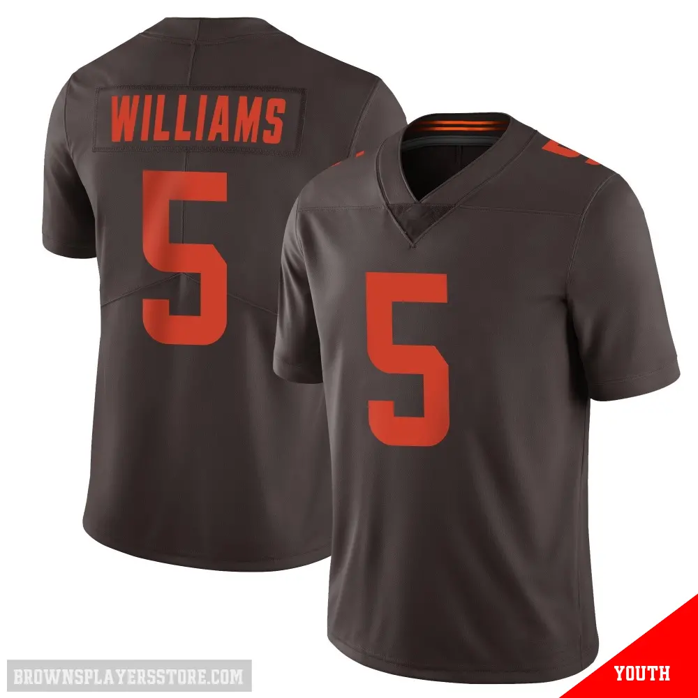 ＃5 Youth Quincy Williams Brown Limited Cleveland Browns Vapor Alternate Jersey