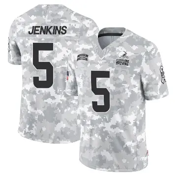 ＃5 Youth Rayshawn Jenkins Arctic Camo Limited Cleveland Browns 2024 Salute to Service Jersey