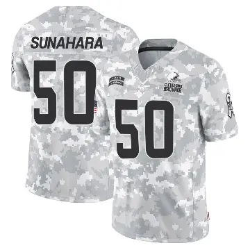 ＃50 Men's Rex Sunahara Arctic Camo Limited Cleveland Browns 2024 Salute to Service Jersey