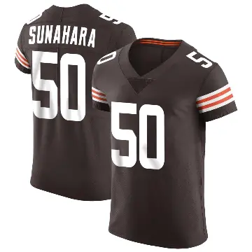 ＃50 Men's Rex Sunahara Brown Elite Cleveland Browns Vapor Jersey