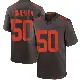 ＃50 Men's Rex Sunahara Brown Game Cleveland Browns Alternate Jersey