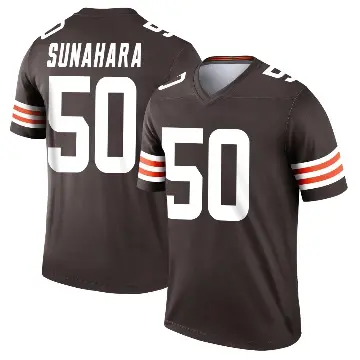 ＃50 Men's Rex Sunahara Brown Legend Cleveland Browns Jersey