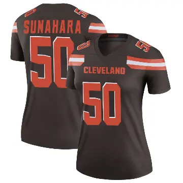 ＃50 Women's Rex Sunahara Brown Legend Cleveland Browns Jersey