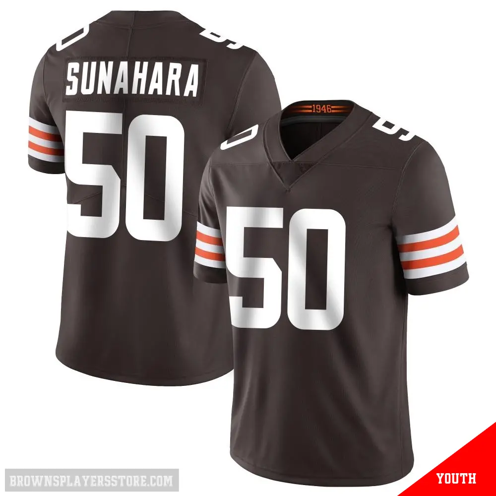 ＃50 Youth Rex Sunahara Brown Limited Cleveland Browns Team Color Vapor Untouchable Jersey