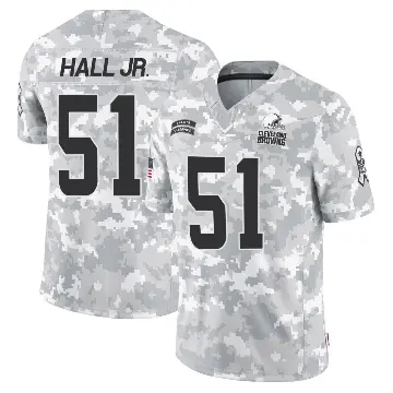 ＃51 Men's Mike Hall Jr. Arctic Camo Limited Cleveland Browns 2024 Salute to Service Jersey