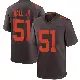 ＃51 Men's Mike Hall Jr. Brown Game Cleveland Browns Alternate Jersey