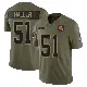 ＃51 Men's Mike Hall Jr. Olive Limited Cleveland Browns 2025 Salute to Service Jersey