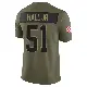 ＃51 Men's Mike Hall Jr. Olive Limited Cleveland Browns 2025 Salute to Service Jersey