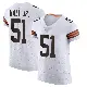 ＃51 Men's Mike Hall Jr. White Elite Cleveland Browns Vapor Jersey