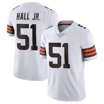 ＃51 Men's Mike Hall Jr. White Limited Cleveland Browns Vapor Untouchable Jersey
