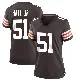 ＃51 Women's Mike Hall Jr. Brown Game Cleveland Browns Team Color Jersey