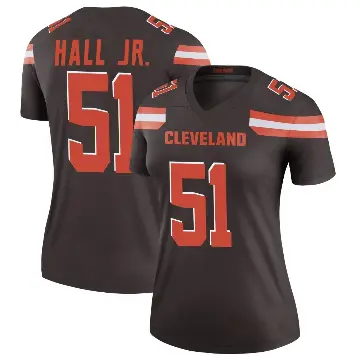 ＃51 Women's Mike Hall Jr. Brown Legend Cleveland Browns Jersey