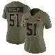 ＃51 Women's Mike Hall Jr. Olive Limited Cleveland Browns 2025 Salute to Service Jersey