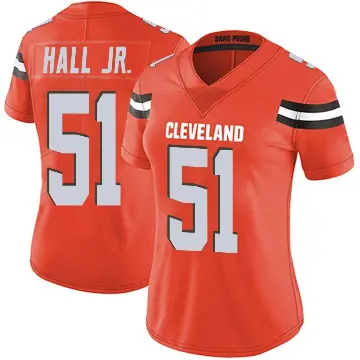 ＃51 Women's Mike Hall Jr. Orange Limited Cleveland Browns Alternate Vapor Untouchable Jersey