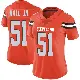 ＃51 Women's Mike Hall Jr. Orange Limited Cleveland Browns Alternate Vapor Untouchable Jersey
