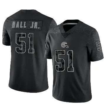 ＃51 Youth Mike Hall Jr. Black Limited Cleveland Browns Reflective Jersey