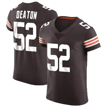 ＃52 Men's Dawson Deaton Brown Elite Cleveland Browns Vapor Jersey
