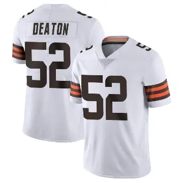 ＃52 Men's Dawson Deaton White Limited Cleveland Browns Vapor Untouchable Jersey
