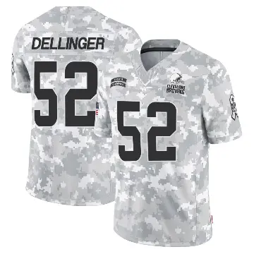 ＃52 Men's Garrett Dellinger Arctic Camo Limited Cleveland Browns 2024 Salute to Service Jersey