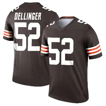 ＃52 Men's Garrett Dellinger Brown Legend Cleveland Browns Jersey