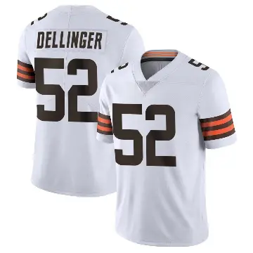＃52 Men's Garrett Dellinger White Limited Cleveland Browns Vapor Untouchable Jersey
