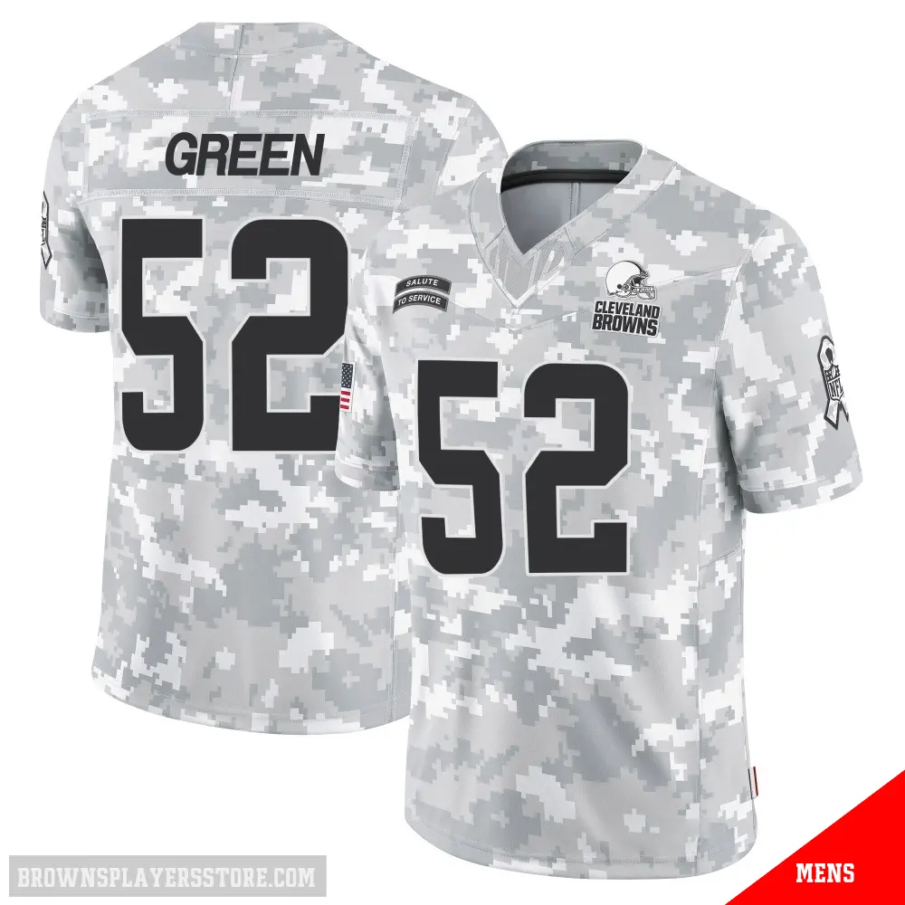 ＃52 Men's Kendrick Green Arctic Camo Limited Cleveland Browns 2024 Salute to Service Jersey