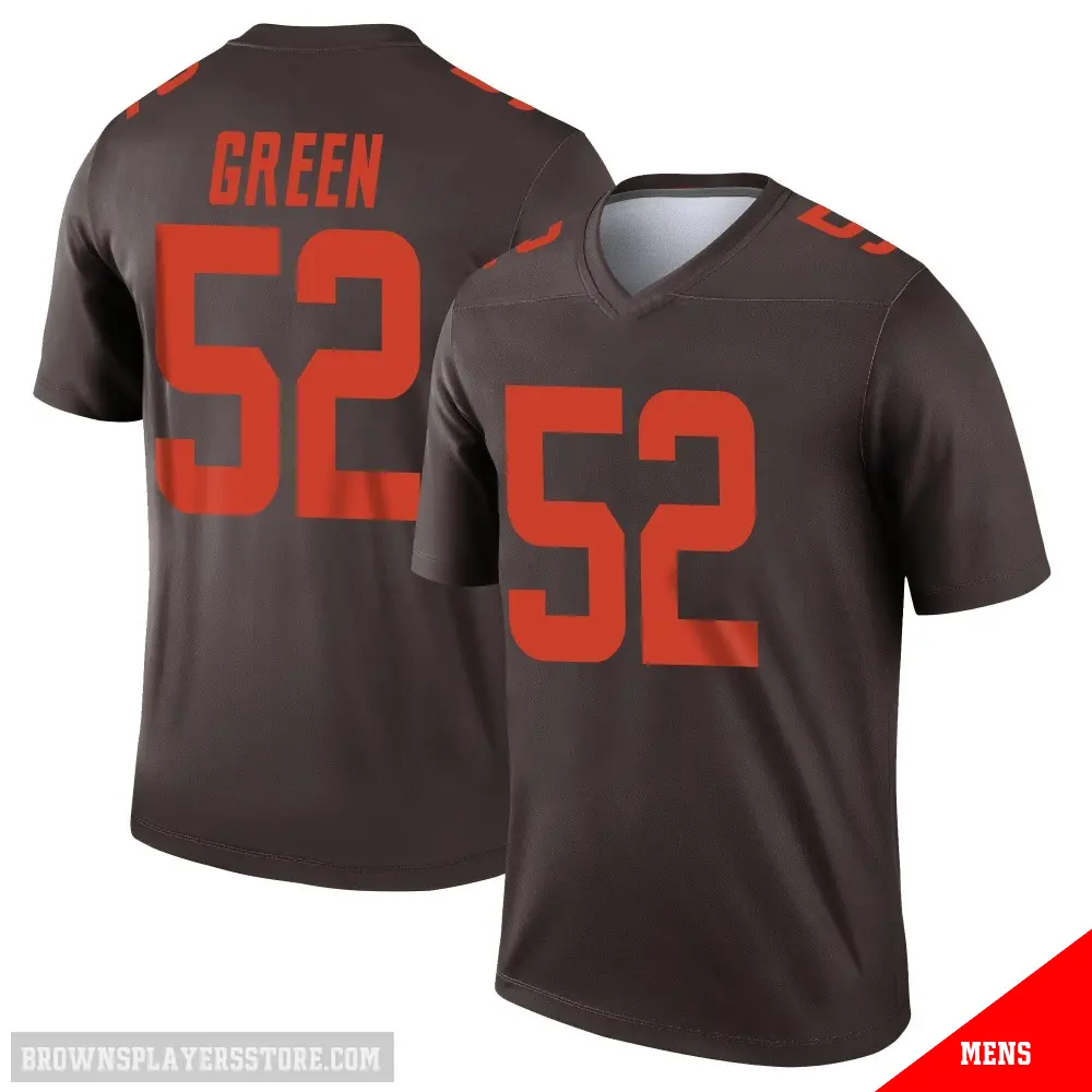 ＃52 Men's Kendrick Green Brown Legend Cleveland Browns Alternate Jersey