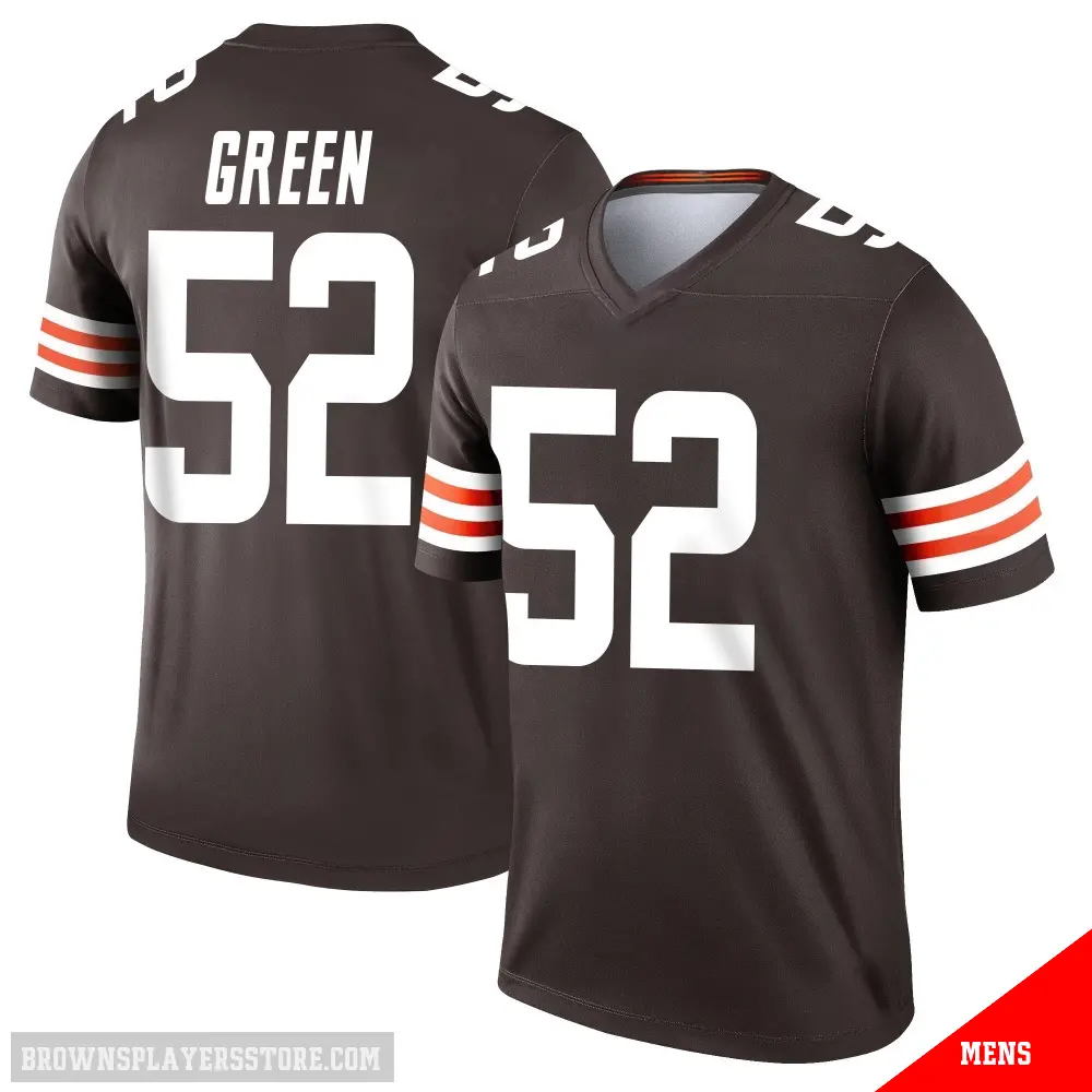 ＃52 Men's Kendrick Green Brown Legend Cleveland Browns Jersey