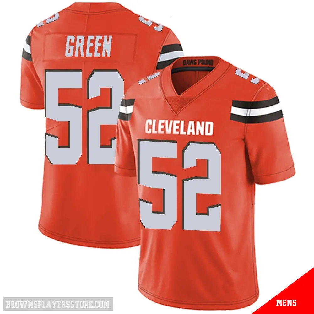 ＃52 Men's Kendrick Green Orange Limited Cleveland Browns Alternate Vapor Untouchable Jersey