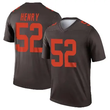 ＃52 Men's KJ Henry Brown Legend Cleveland Browns Alternate Jersey