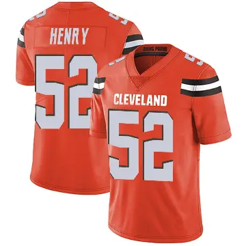 ＃52 Men's KJ Henry Orange Limited Cleveland Browns Alternate Vapor Untouchable Jersey