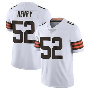 ＃52 Men's KJ Henry White Limited Cleveland Browns Vapor Untouchable Jersey