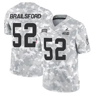 ＃52 Men's Parker Brailsford Arctic Camo Limited Cleveland Browns 2024 Salute to Service Jersey