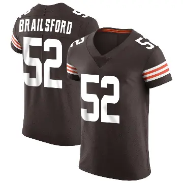 ＃52 Men's Parker Brailsford Brown Elite Cleveland Browns Vapor Jersey