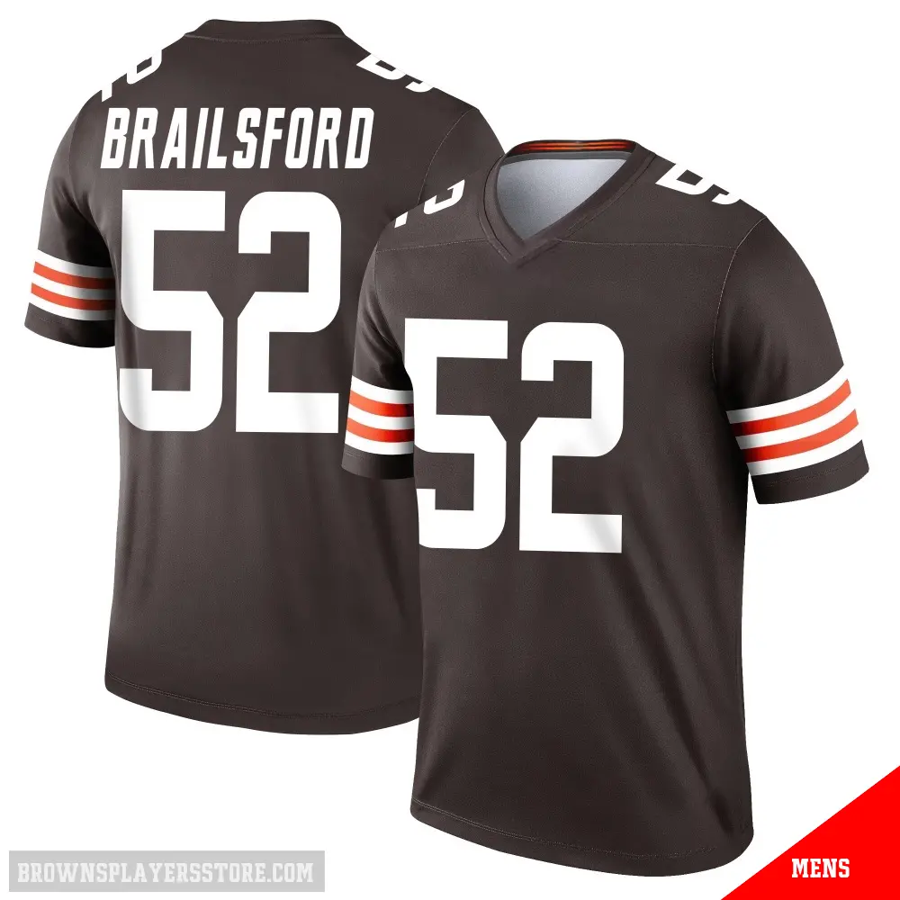 ＃52 Men's Parker Brailsford Brown Legend Cleveland Browns Jersey