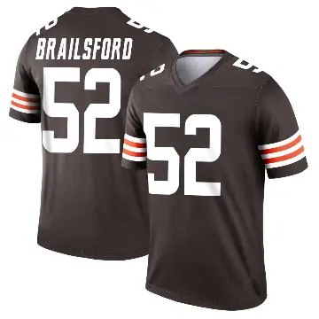 ＃52 Men's Parker Brailsford Brown Legend Cleveland Browns Jersey