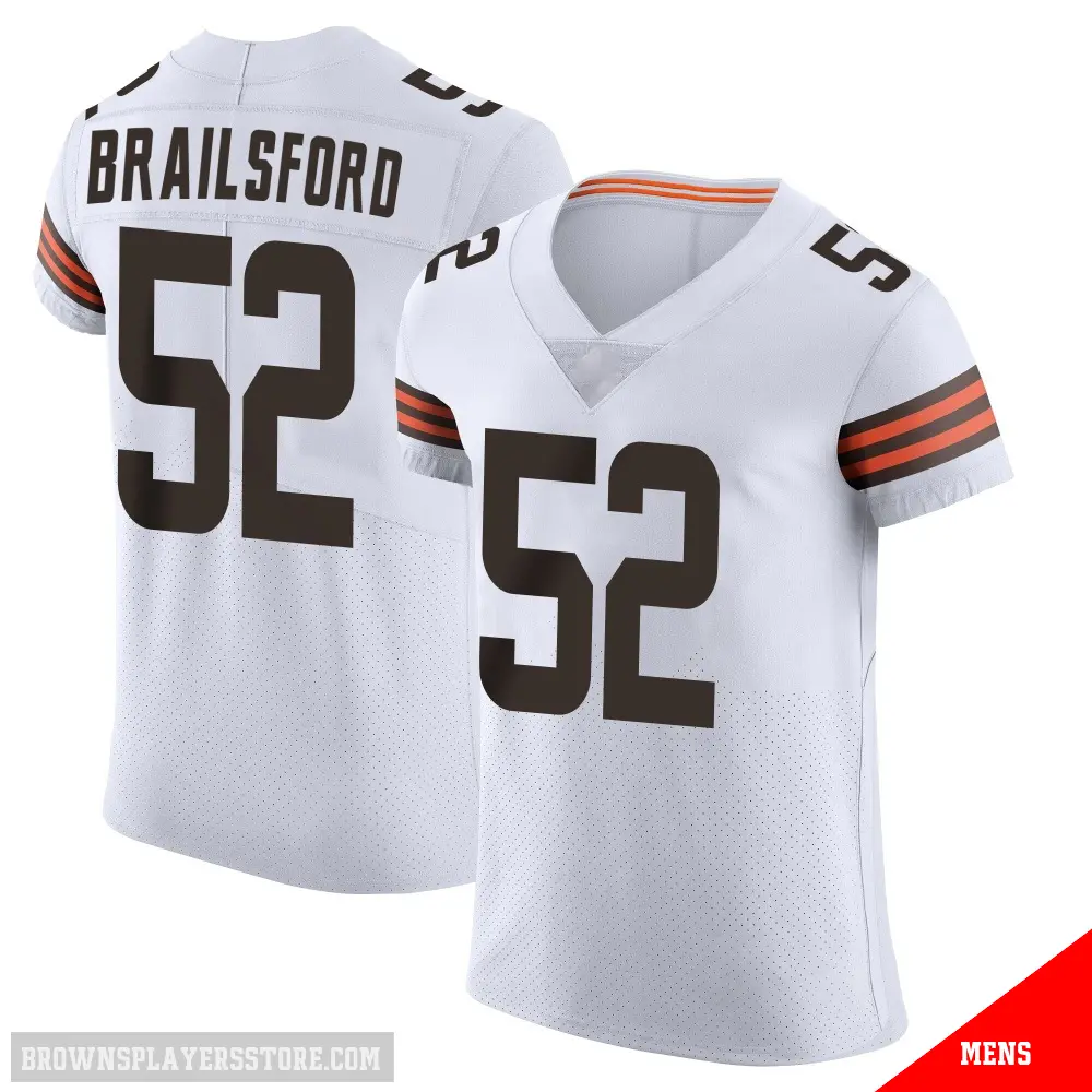 ＃52 Men's Parker Brailsford White Elite Cleveland Browns Vapor Jersey