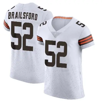 ＃52 Men's Parker Brailsford White Elite Cleveland Browns Vapor Jersey