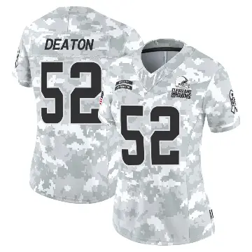 ＃52 Women's Dawson Deaton Arctic Camo Limited Cleveland Browns 2024 Salute to Service Jersey