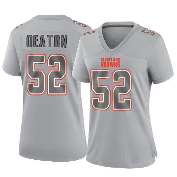 ＃52 Women's Dawson Deaton Gray Game Cleveland Browns Atmosphere Fashion Jersey