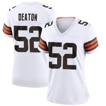 ＃52 Women's Dawson Deaton White Game Cleveland Browns Jersey