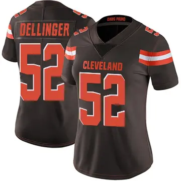 ＃52 Women's Garrett Dellinger Brown Limited Cleveland Browns Team Color Vapor Untouchable Jersey