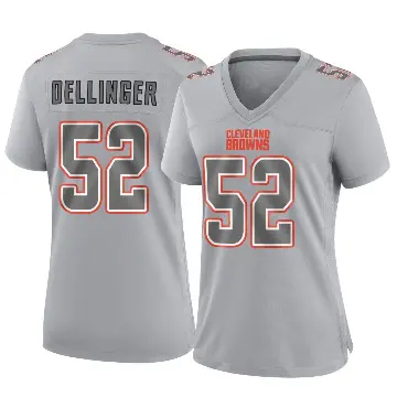 ＃52 Women's Garrett Dellinger Gray Game Cleveland Browns Atmosphere Fashion Jersey