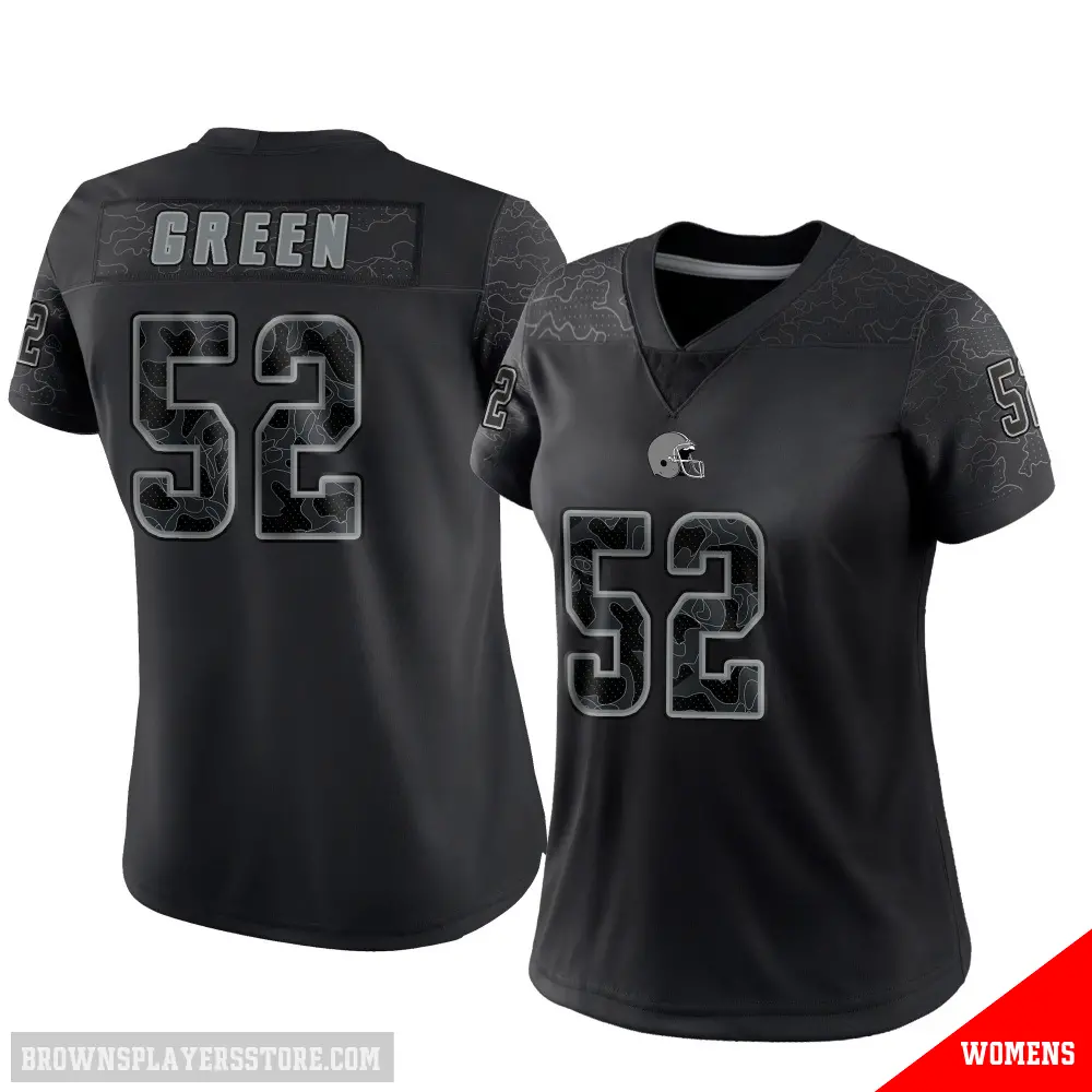 ＃52 Women's Kendrick Green Black Limited Cleveland Browns Reflective Jersey