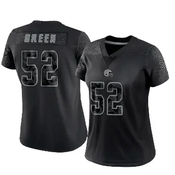 ＃52 Women's Kendrick Green Black Limited Cleveland Browns Reflective Jersey