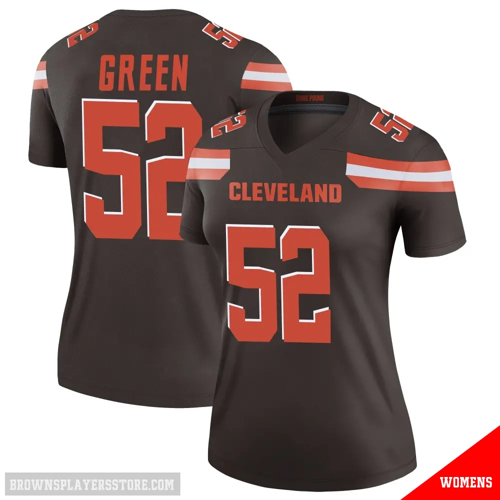 ＃52 Women's Kendrick Green Brown Legend Cleveland Browns Jersey