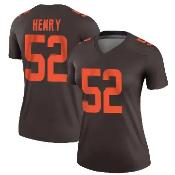＃52 Women's KJ Henry Brown Legend Cleveland Browns Alternate Jersey